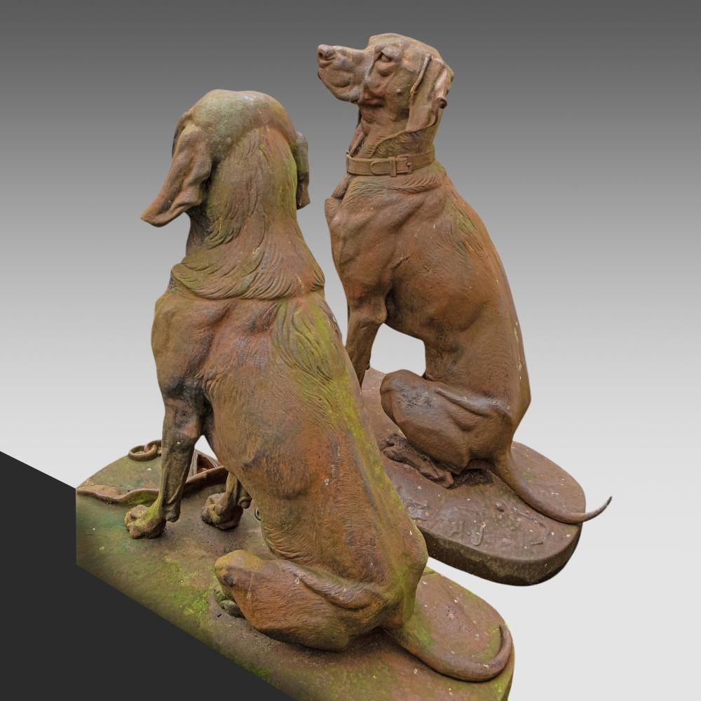 Alfred Jacquemart | a pair of cast iron garden sculptures of seated ...