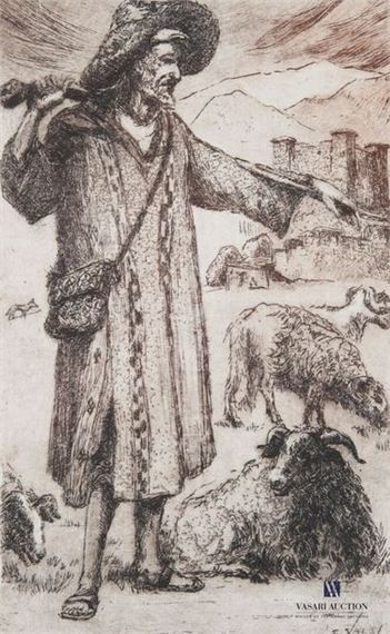 Edmond Valès | Shepherd at Igherm n | MutualArt
