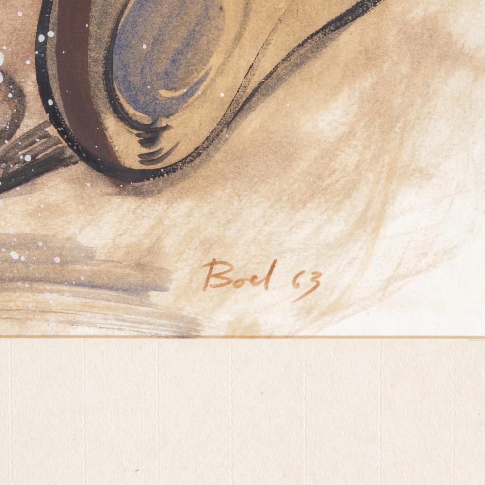 Artwork by Maurice Boel, two drawings, Made of mixed media on paper