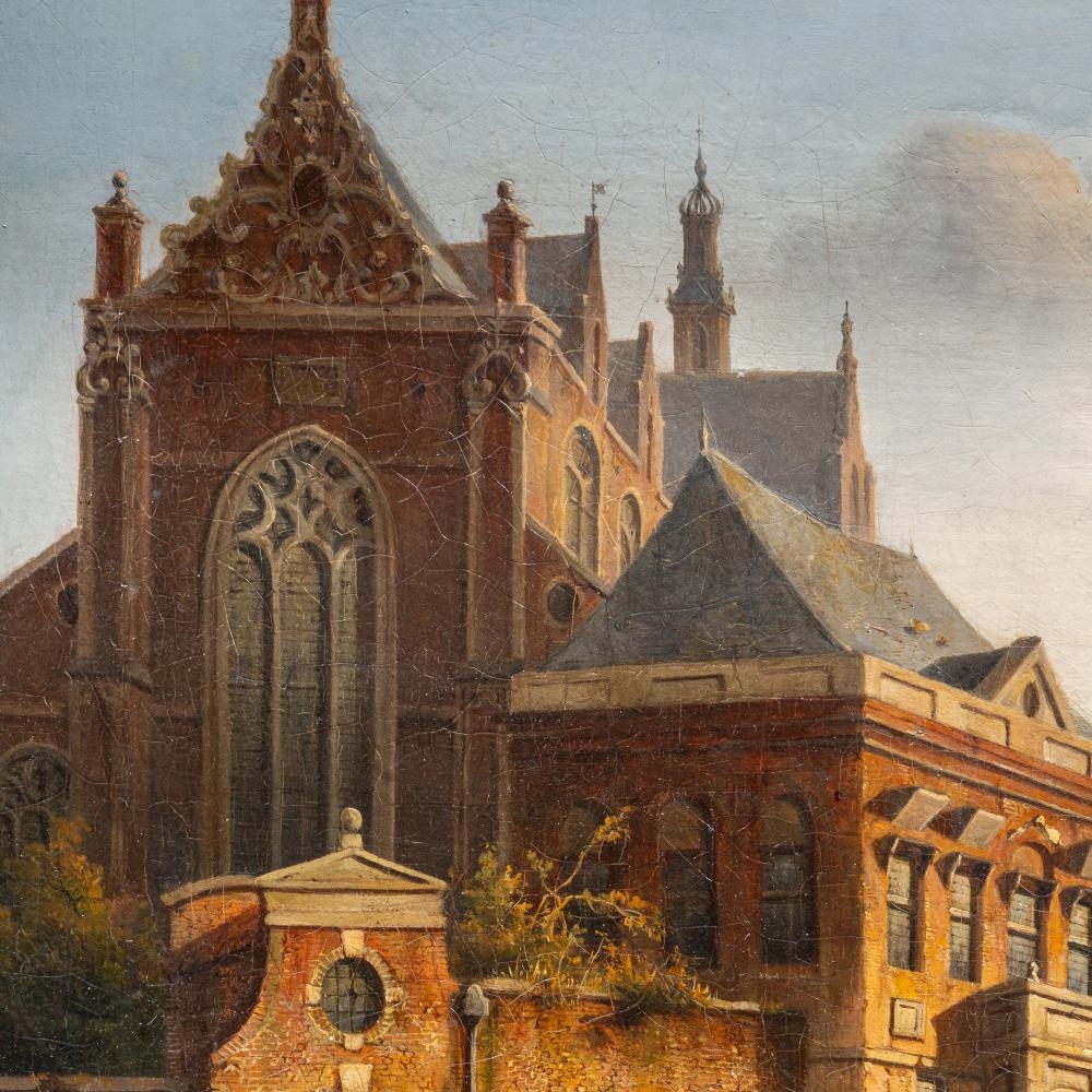 Cornelis Springer | market day in a Dutch town (1845 - 1850) | MutualArt