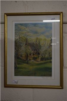 版画 John Burt Anne Hathaway's Cottage Anne Hathaway's Cottage (from the Orchard) Print by John