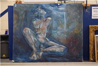 A large contemporary oil on canvas study of a nude - Tim Myton