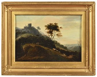 Landscape with shepherds in front of a fortified town - Abraham Blommaert