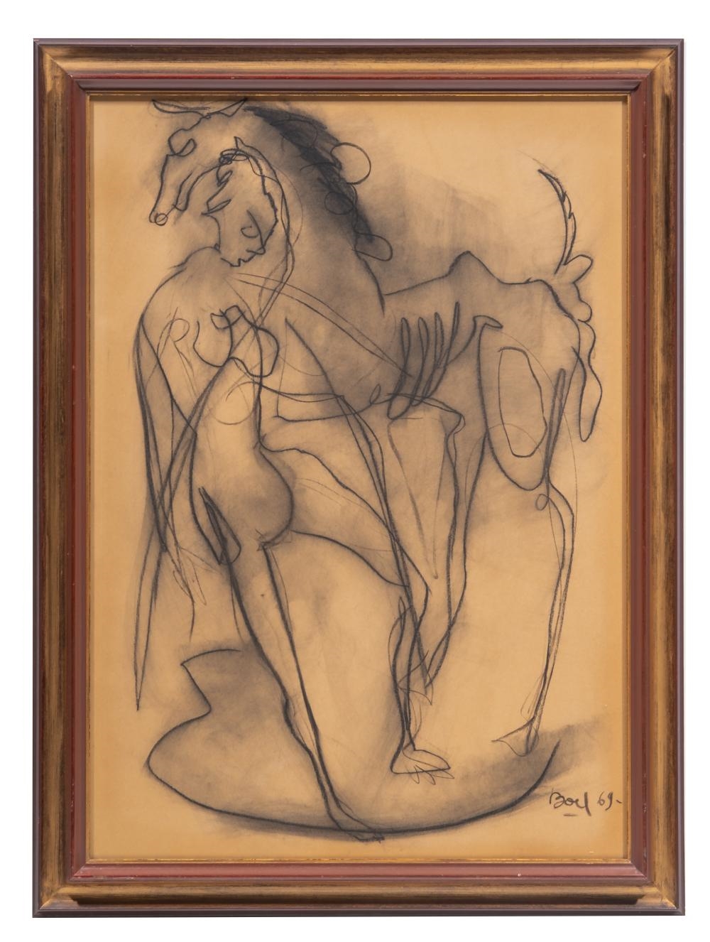 Artwork by Maurice Boel, two drawings, Made of mixed media on paper