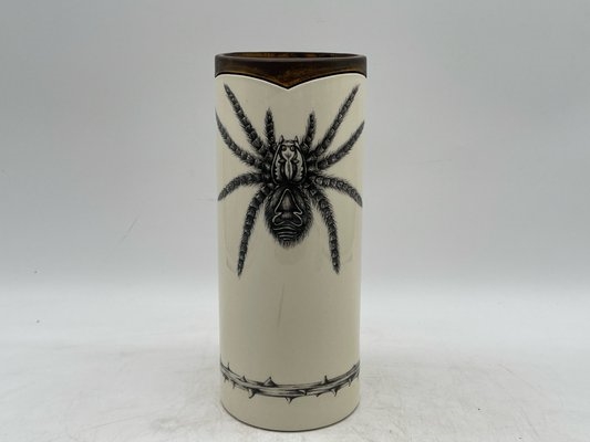 Artwork by Laura Zindel, Laura Zindel Tarantula Ceramic Vase, Made of ceramic vase having thorn painted decoration
