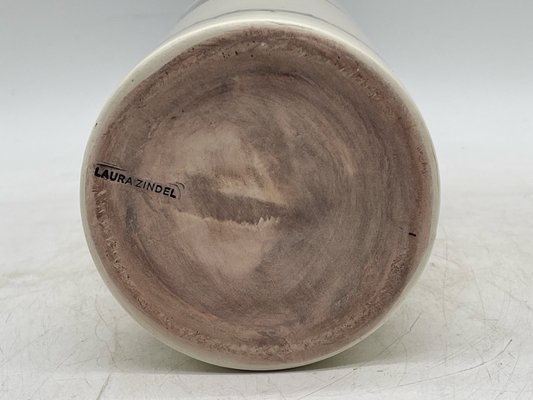 Artwork by Laura Zindel, Laura Zindel Tarantula Ceramic Vase, Made of ceramic vase having thorn painted decoration