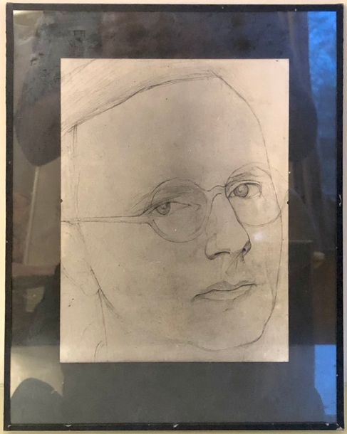 Artwork by Albert Crommelynck, Portrait of Pierre Bertin, Made of Black print