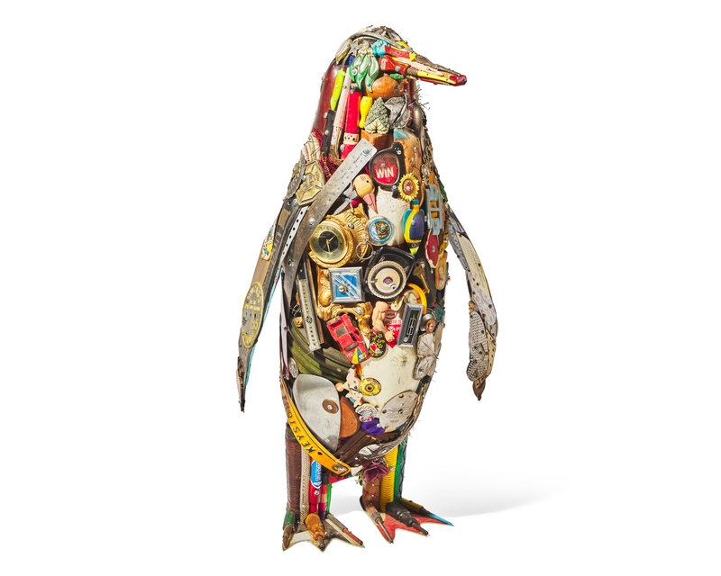 Artwork by Leo Sewell, 
Penguin, Made of assemblage