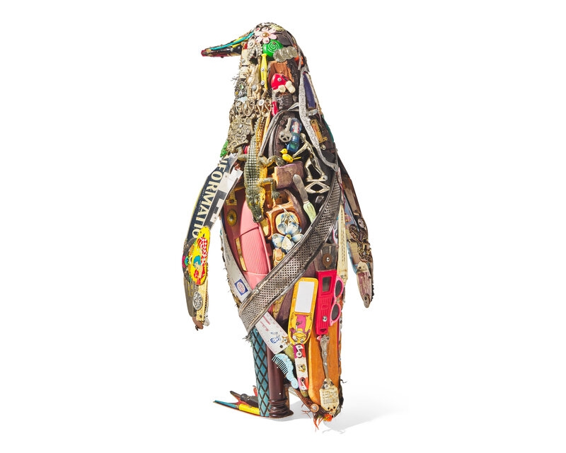 Artwork by Leo Sewell, 
Penguin, Made of assemblage