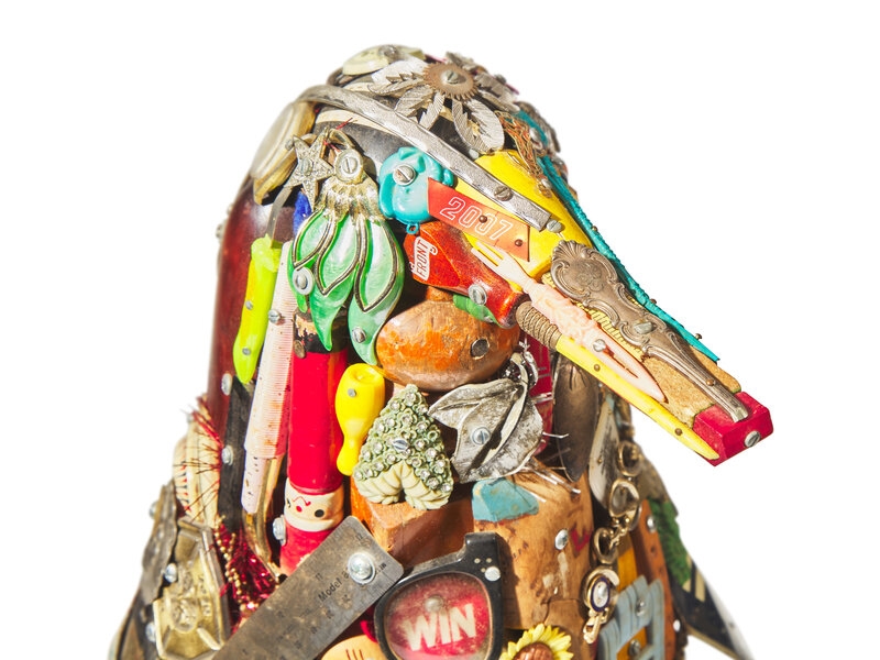 Artwork by Leo Sewell, 
Penguin, Made of assemblage