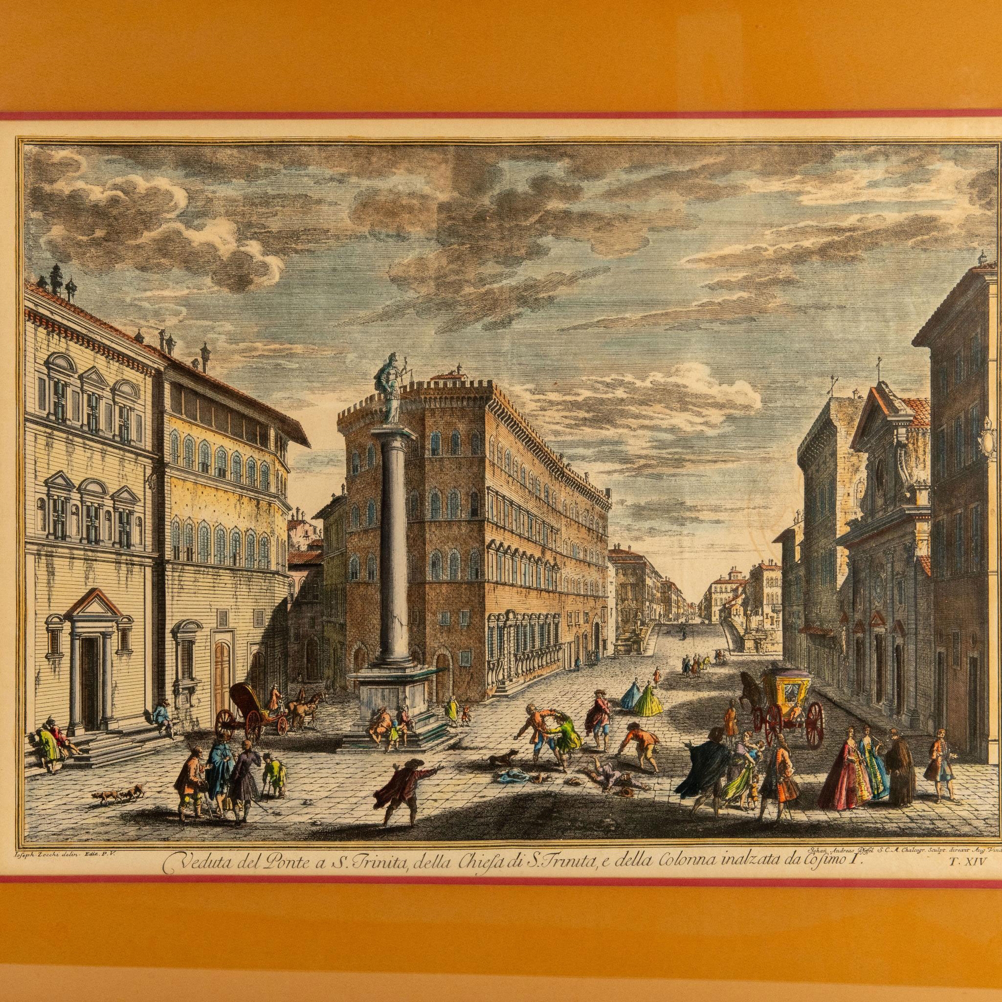 Giuseppe Zocchi | Beautifully preserved antique hand-colored etching by ...