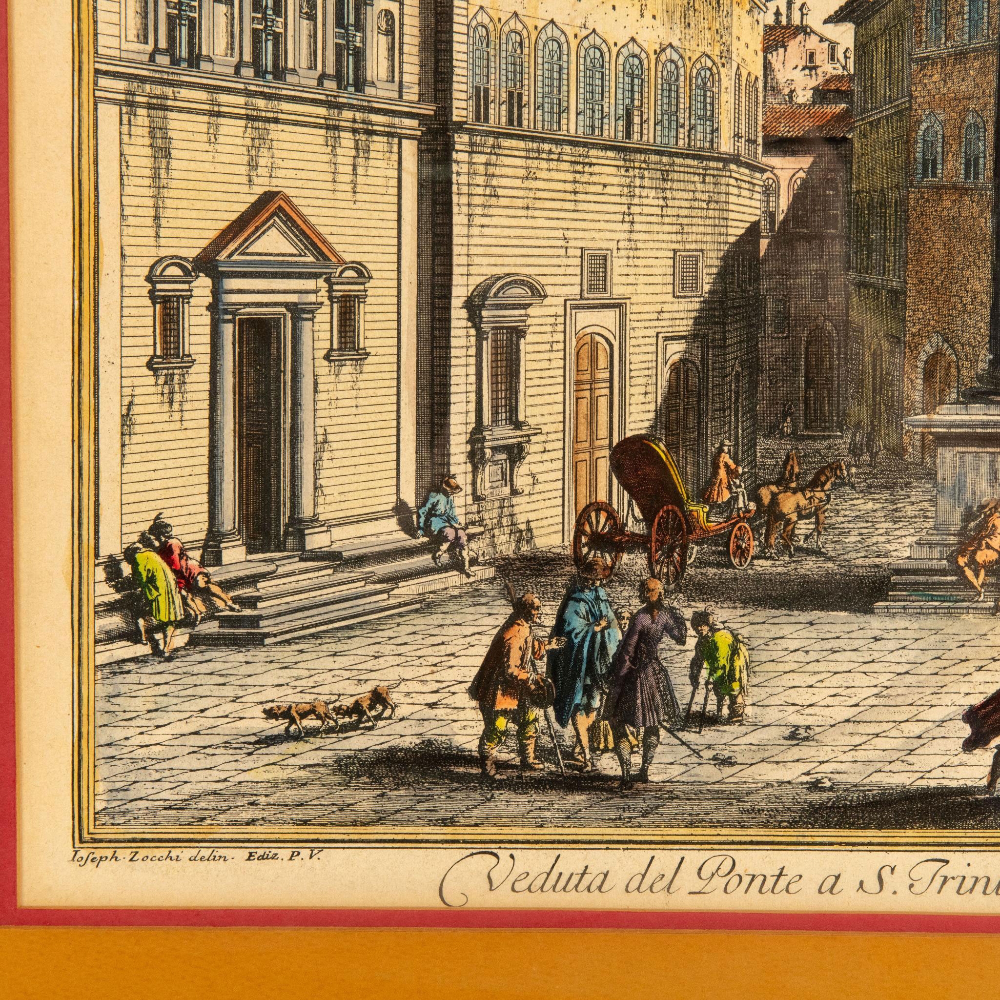 Giuseppe Zocchi | Beautifully preserved antique hand-colored etching by ...