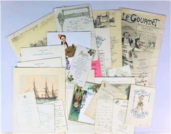 Lot of 42 Menus, a magazine and a brochure - P. Dupont