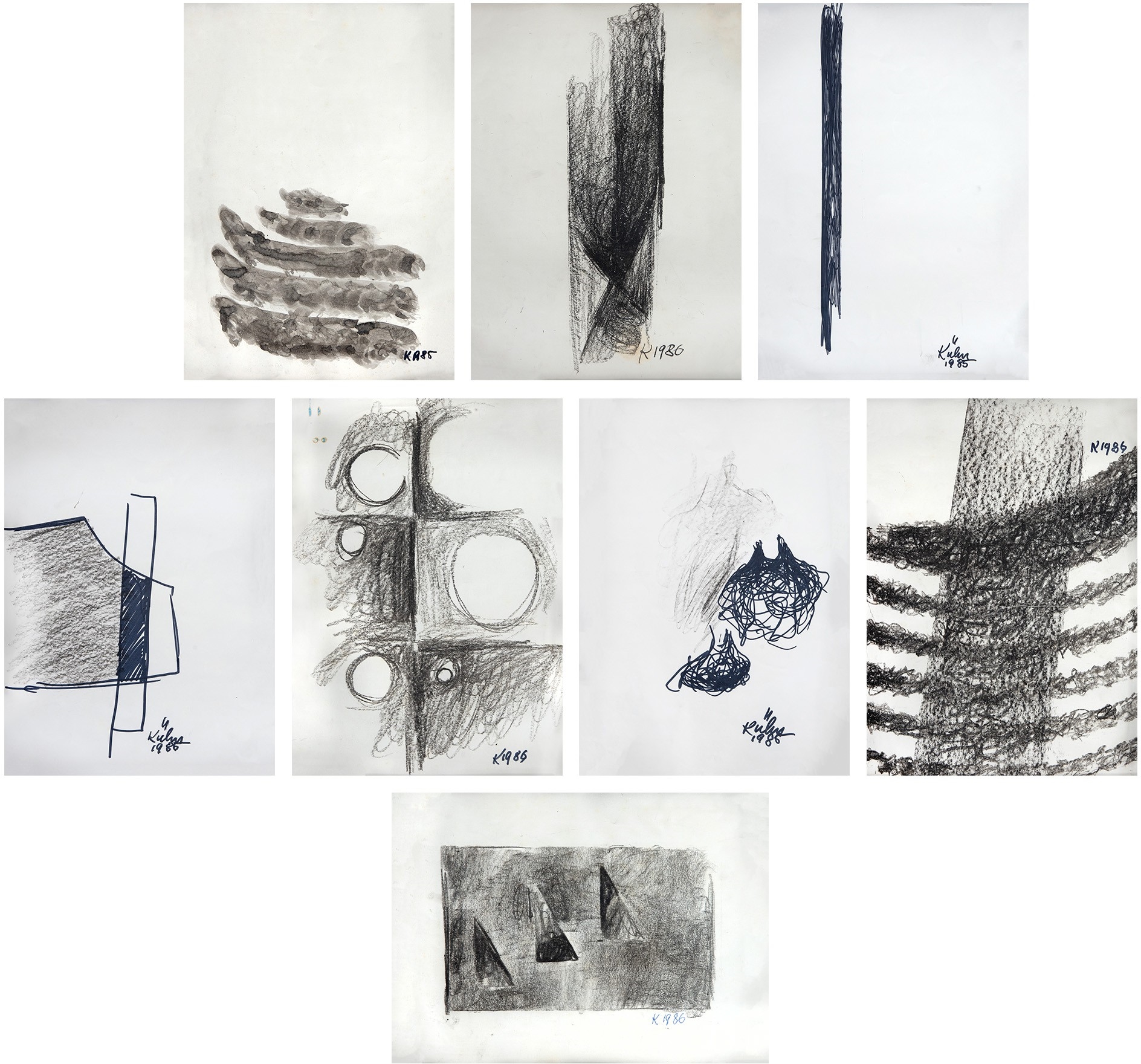 Artwork by Heinz Kühn, Conjunto Com 8 Obras, Made of mixed media on paper