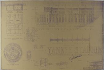 Yankee Stadium blueprint - Joe Dimaggio