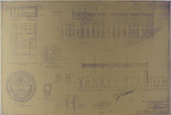 Yankee Stadium blueprint - Joe Dimaggio