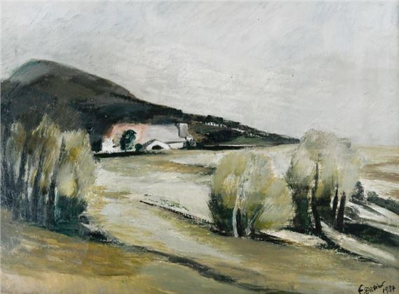 Paysage vallonné aux grands arbres by Émile Didier, 1934