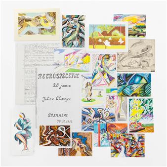 - 13 hand-signed postcards - Jules Claeys