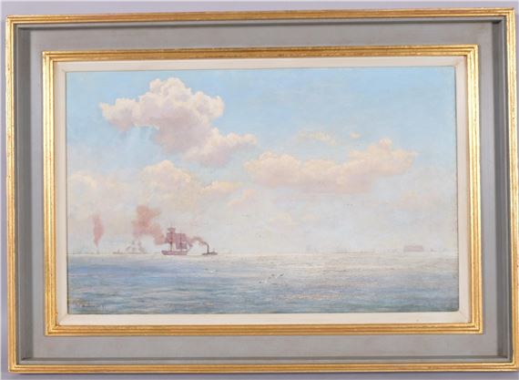 shipping off Spithead by William H. Snape, 1891