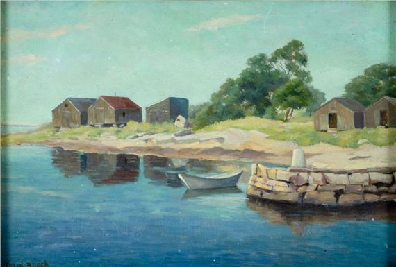 Coastal Landscape with Boat by Felix Bosch