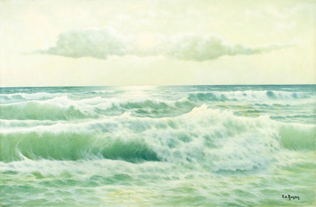 Artwork by Edouard Mandon, Seascape, Made of oil on canvas
