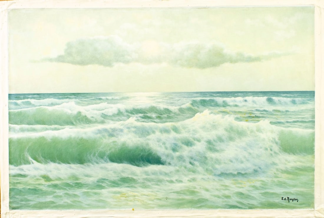 Artwork by Edouard Mandon, Seascape, Made of oil on canvas