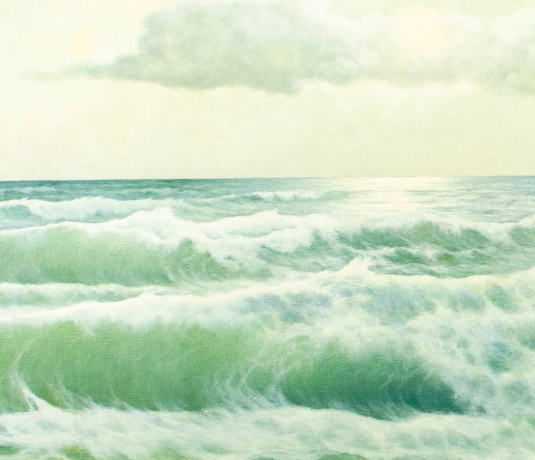 Artwork by Edouard Mandon, Seascape, Made of oil on canvas