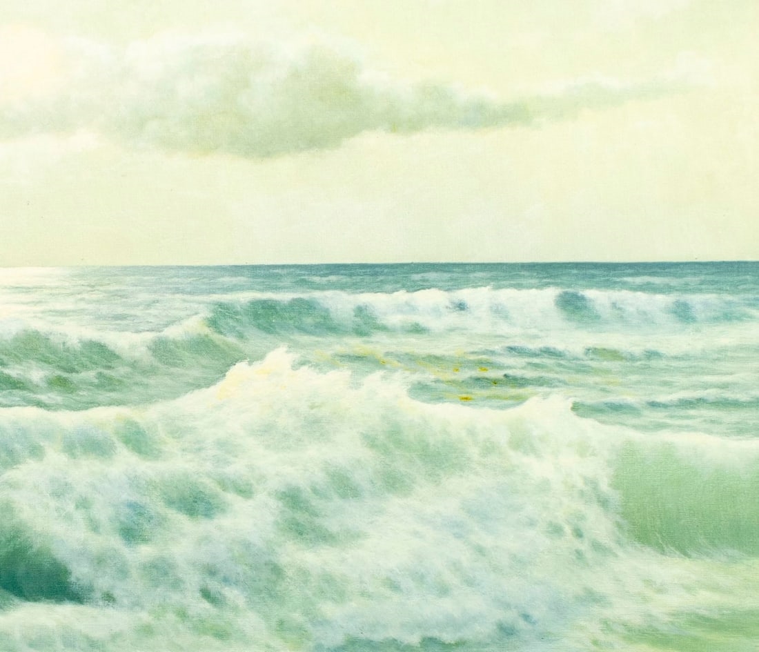 Artwork by Edouard Mandon, Seascape, Made of oil on canvas