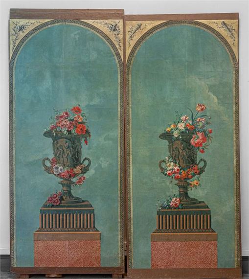 Pair of wallpaper panels - Joseph-Laurent Malaine