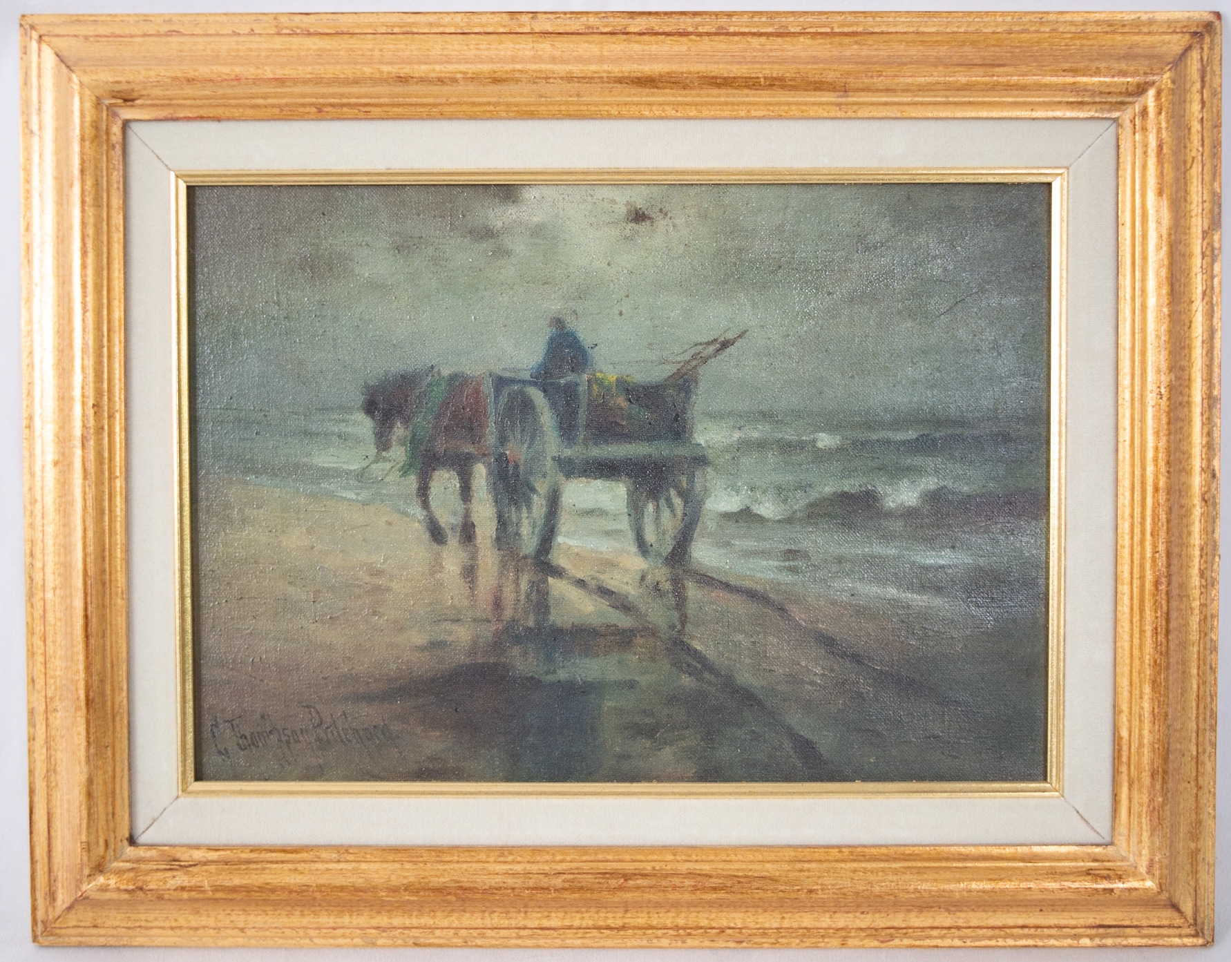 George Thompson | Wagon on the beach | MutualArt