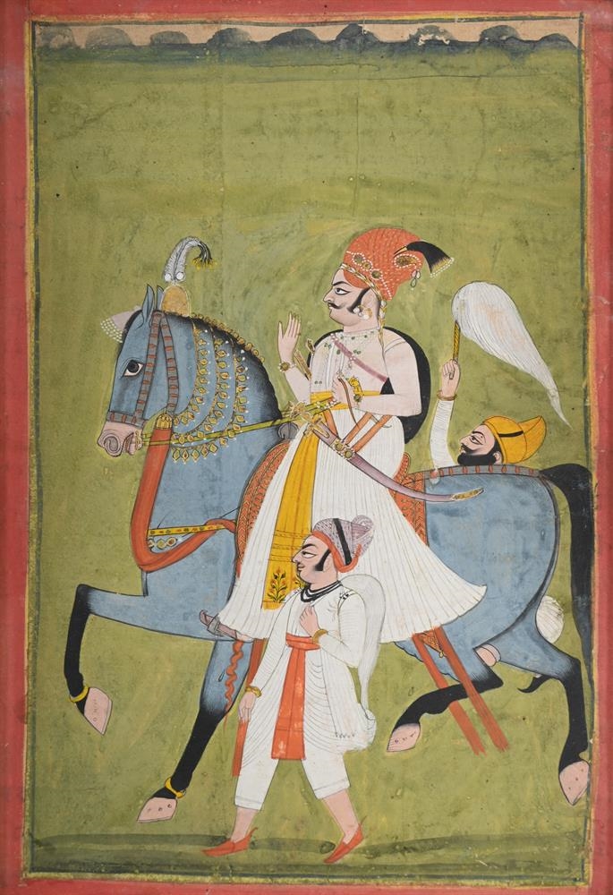 Indian School, 19th Century | PORTRAIT OF AN INDIAN RULER ON HORSEBACK ...