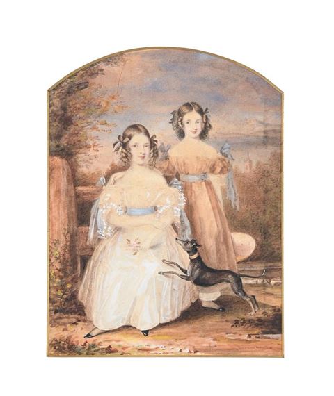 Philip Augustus Barnard | HARRIET AND MARIA FRASER WITH THEIR DOG ...
