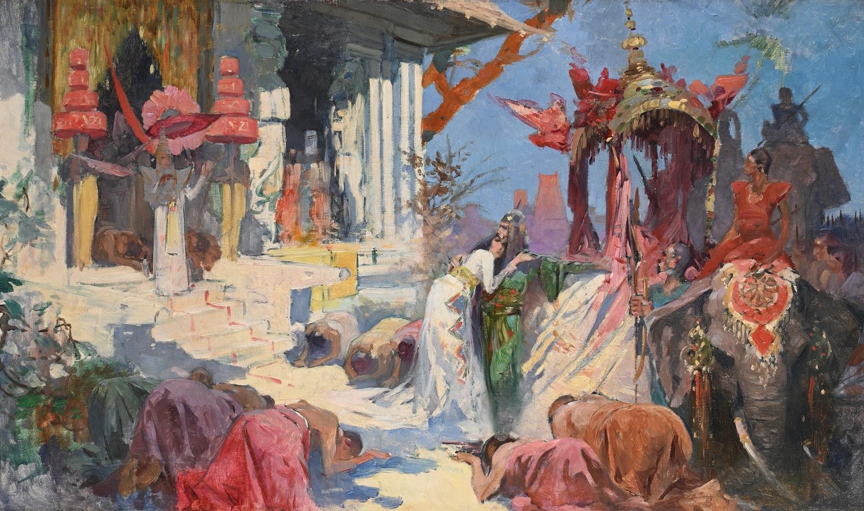 George Rochegrosse | ARRIVAL AT THE TEMPLE | MutualArt