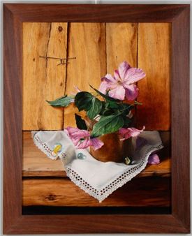 .
Clématite.
Huile sur toile, signée.
H_72,5 cm L_59 cm - Primerose Boscolo