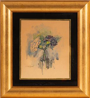 Carlos PINTO RAMOS (1905-1961) Flores Aguarela sobre papel Assinada Dim. aprox.: 30 - Carlos Pinto Ramos