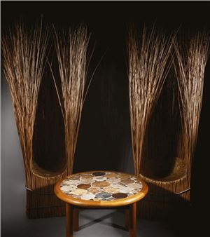 Pawel GRUNERT (1965) Armchair SIE 15, 1999 Pair of armchairs in steel and rattan H - Pawel Grunert