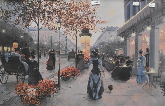 イタリアDemain 絵画 c.kieffer \"AN EVENING OUT\" An Elegant Evening Out By Christa Kieffer Framed