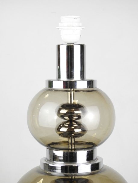 Joseph Richard Essig | Smoked glass lamp with diminutive double sphere ...