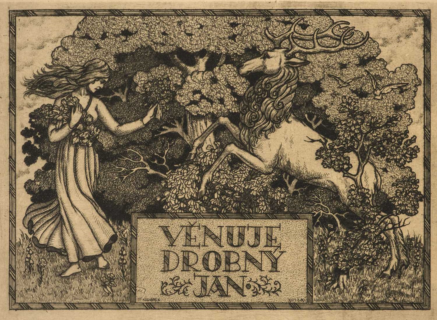 Artwork by Stanislav Kulhánek, A collection of 46 ex-libris, Made of copper engravings on laid and wove paper