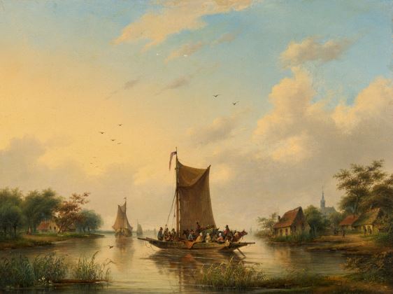 Fährüberfahrt an der holländischen Küste - Pierre Louis Dubourcq