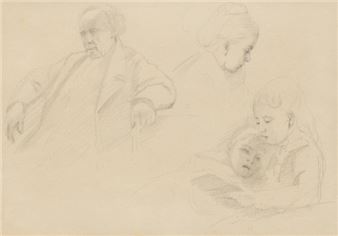 Der Großvater, die Gattin und die Töchter des Künstlers - Eduard Pfyffer