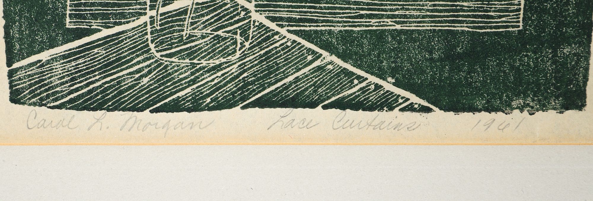 Artwork by Carol Morgan, Lace Curtains, Made of linocut