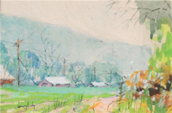 Brown County Road with Buildings by James Eccles