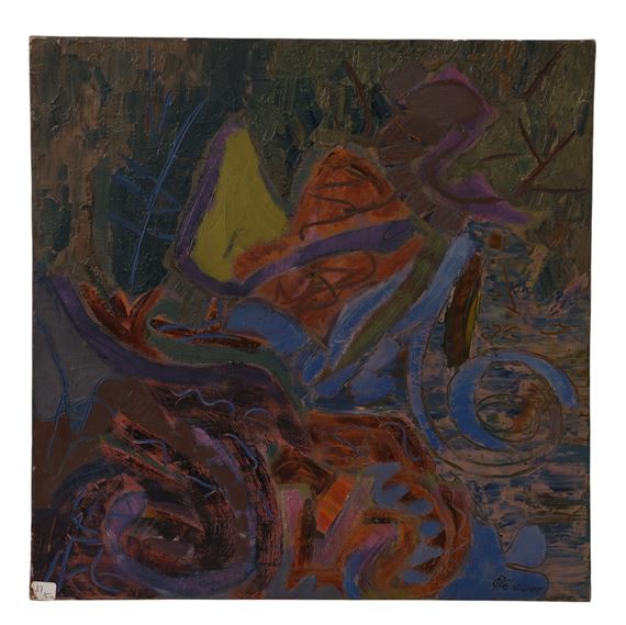 Abstract composition in dark tones by Gilbert Pélissier