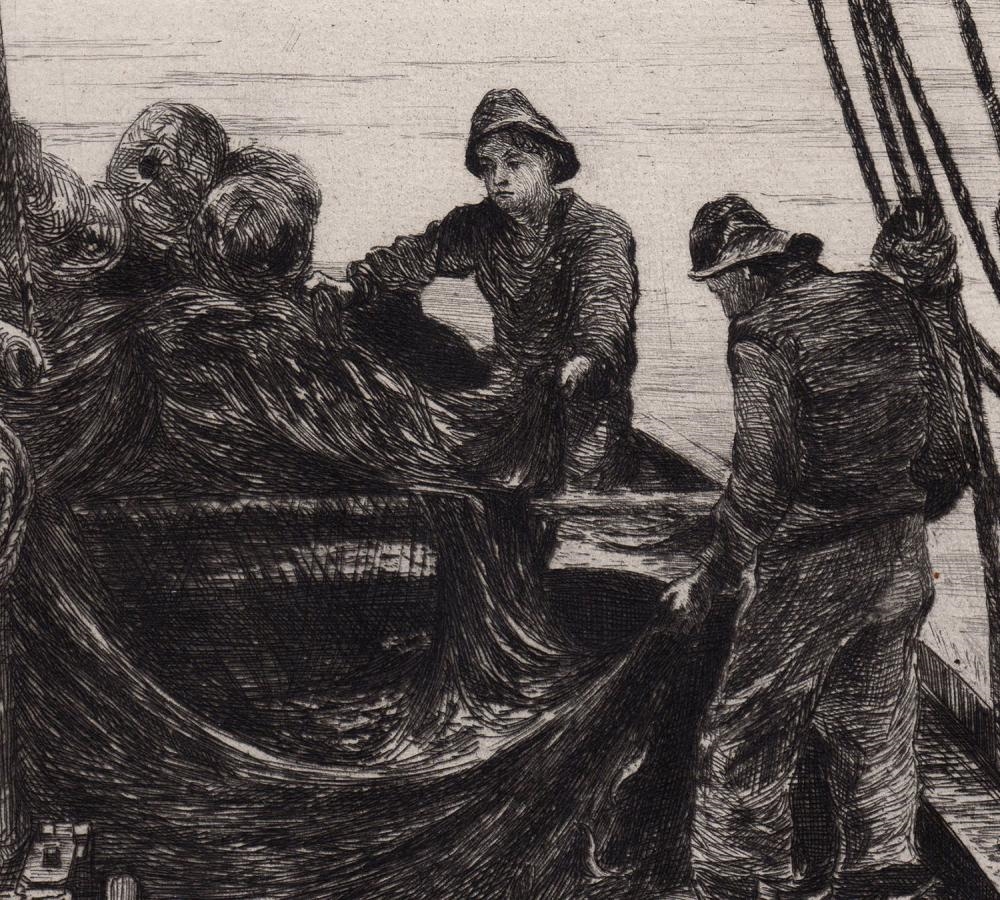Colin Hunter | Colin Hunter Shaking the Nets etching signed | MutualArt