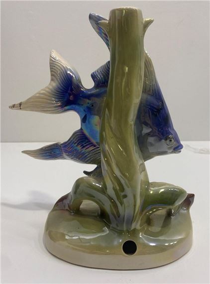 Jema Holland | A Jemma Holland Lustre Ware Angel Fish Form Lamp