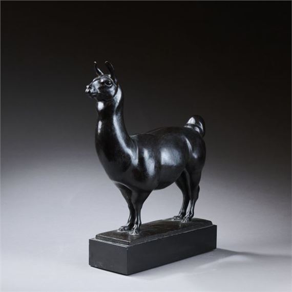 . Lamas n°1. Bronze with black patina by Anne-Marie Profillet, 1930