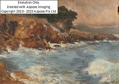 Italienische Küstenpartie by Alfred Edler von Pflügl