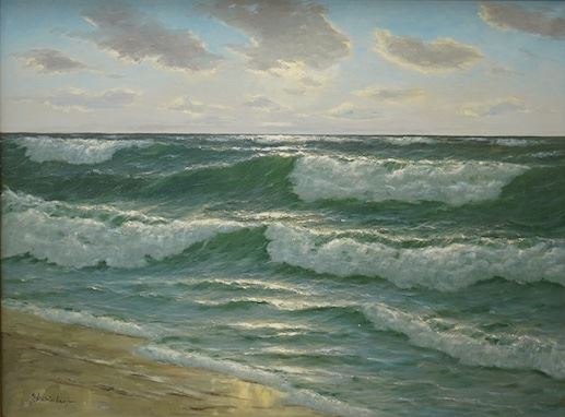 Gerhard Lukas-larsen | Rollers in a seascape | MutualArt