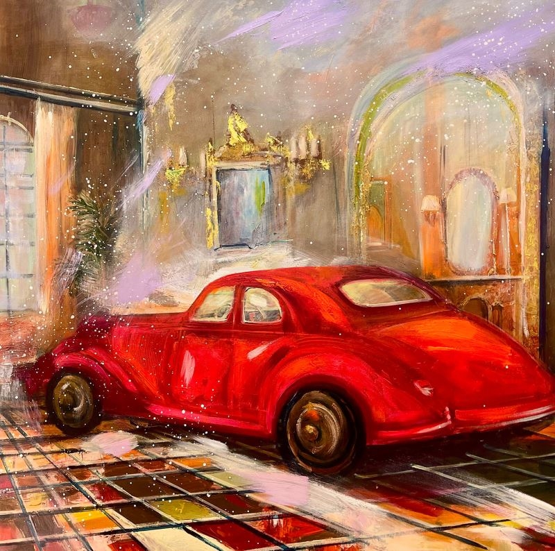 Artwork by Laura Lis, Stopped in the living room, Made of Acrylic, Canvas